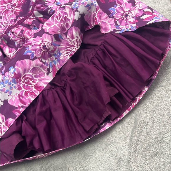 Gymboree 7 Dressed Up Floral Purple Kids Lined Dress - Picture 7 of 15